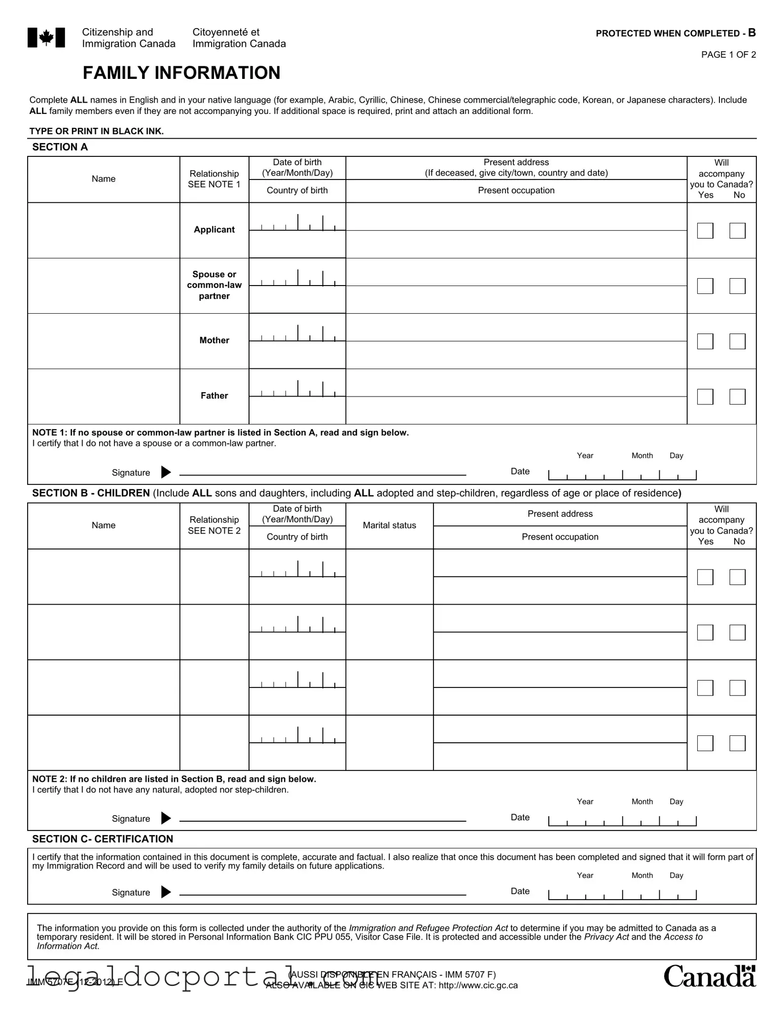 Printable Imm5707 Form