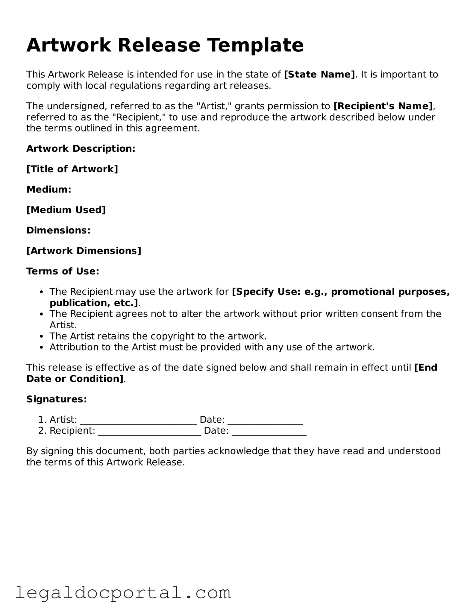 Official Artwork Release Document