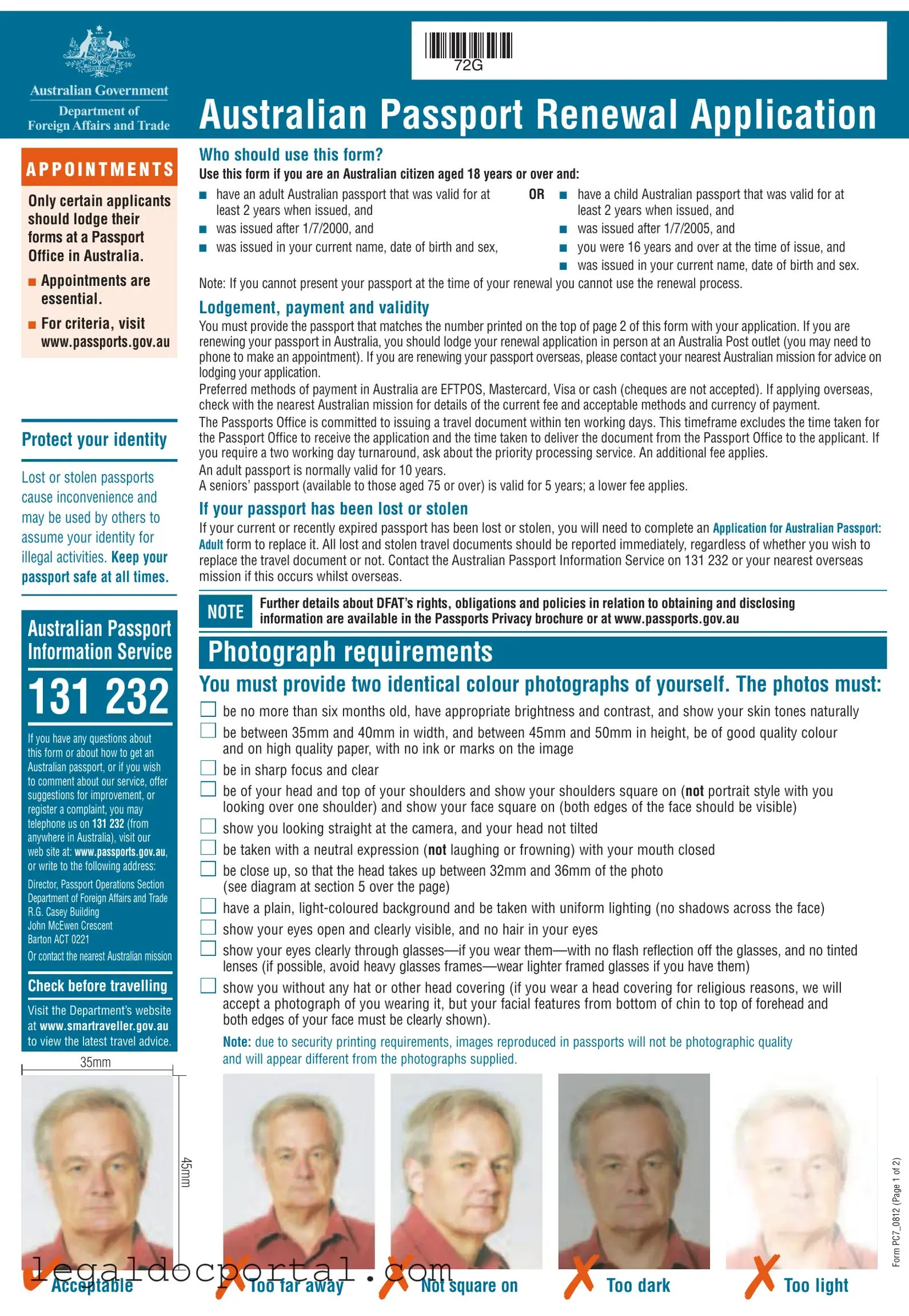 Printable Australian Passport Renewal Form