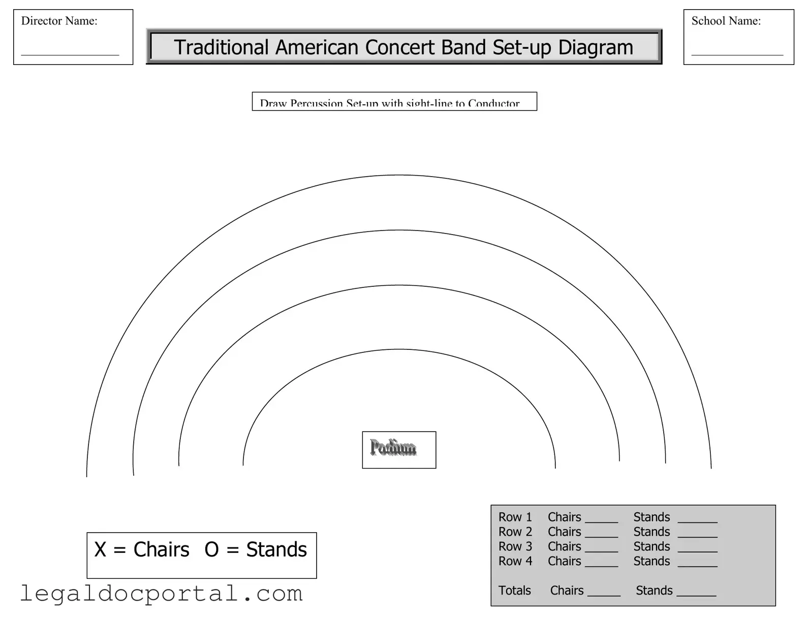 Printable Band Seating Chart Form