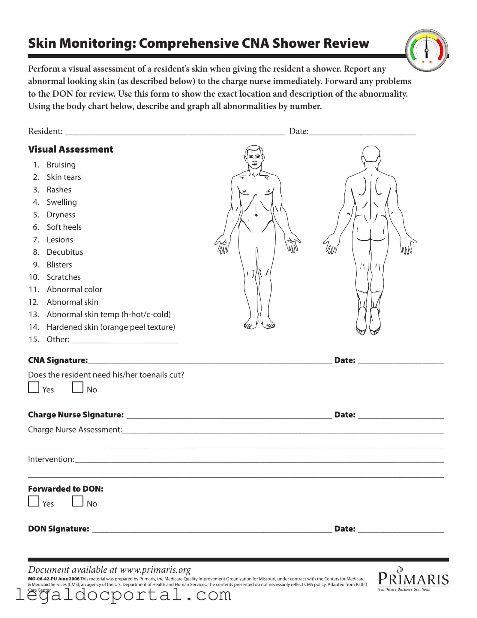 Printable Cna Shower Sheets Form