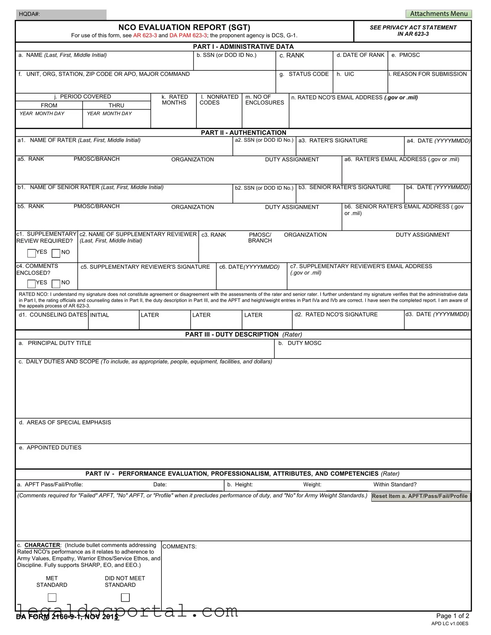 Printable Da 2166 9 1 Form