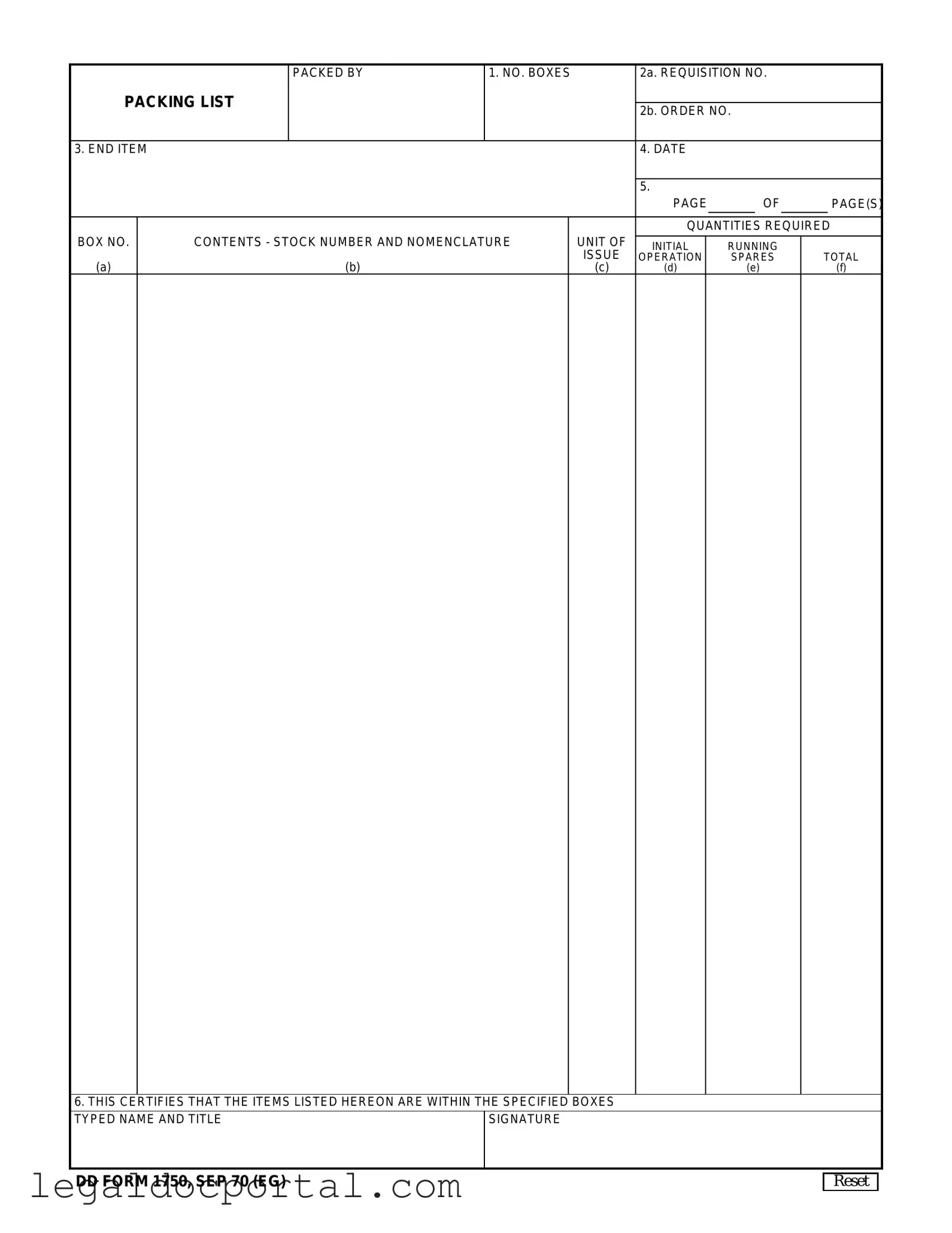 Printable Dd 1750 Form