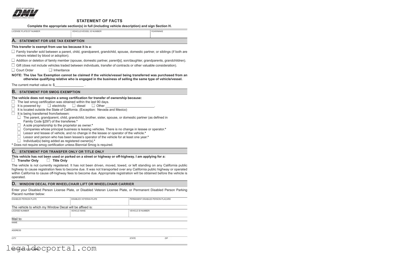 Printable Dmv Reg 256 Form
