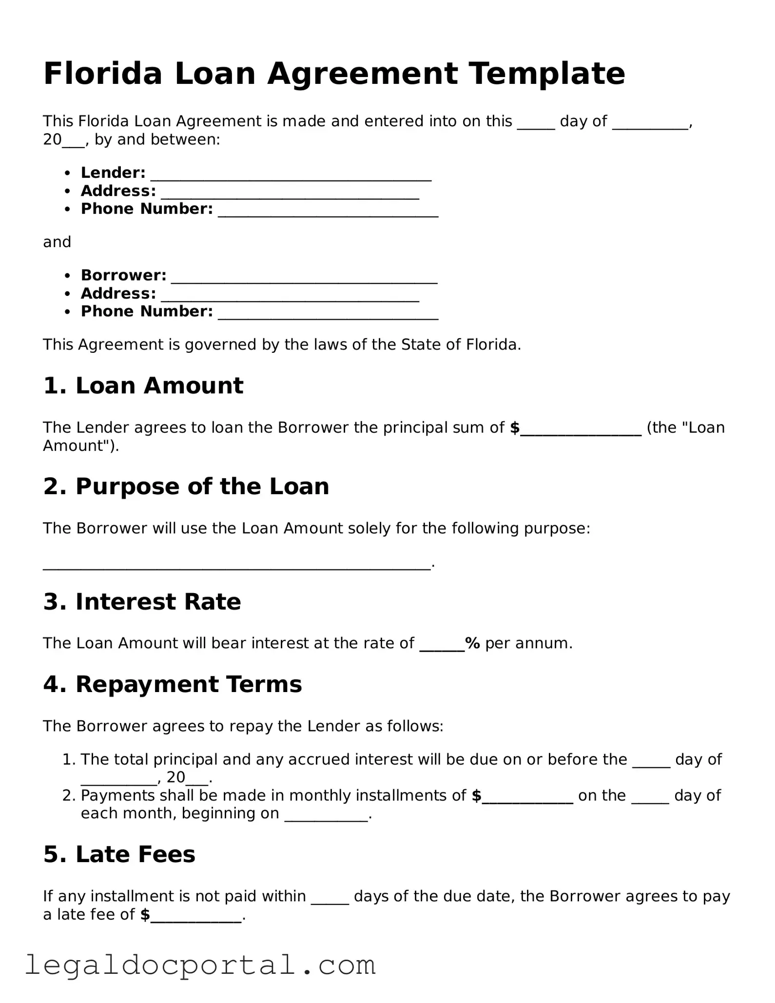 Attorney-Verified Florida Loan Agreement Form