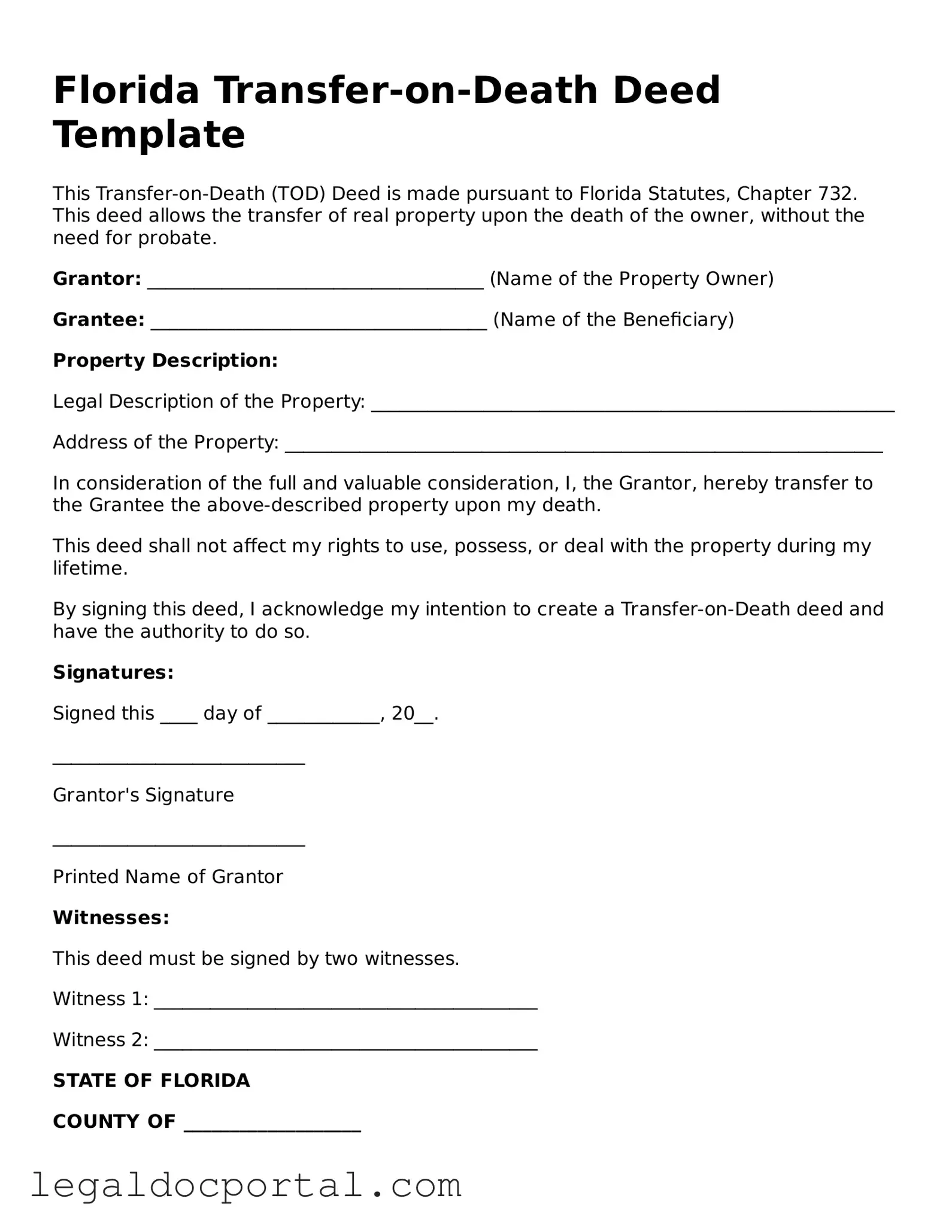 Attorney-Verified Florida Transfer-on-Death Deed Form