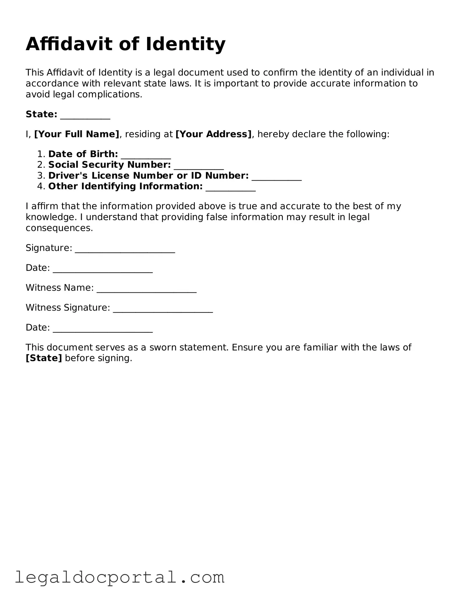 Official Affidavit of Identity Document
