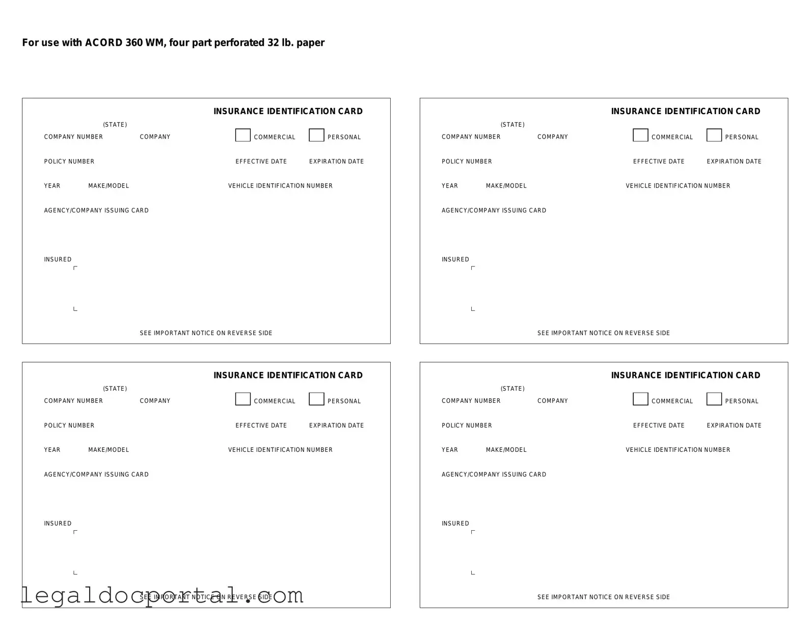 Printable Acord 50 WM Form