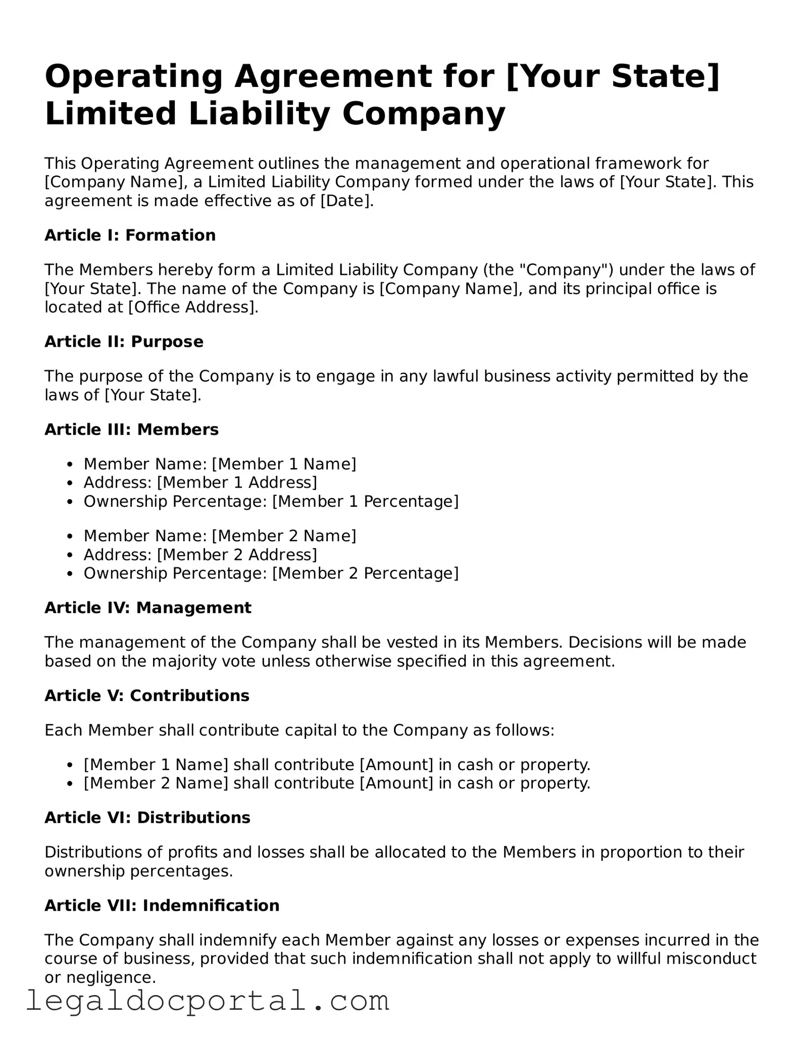 Official Operating Agreement Document