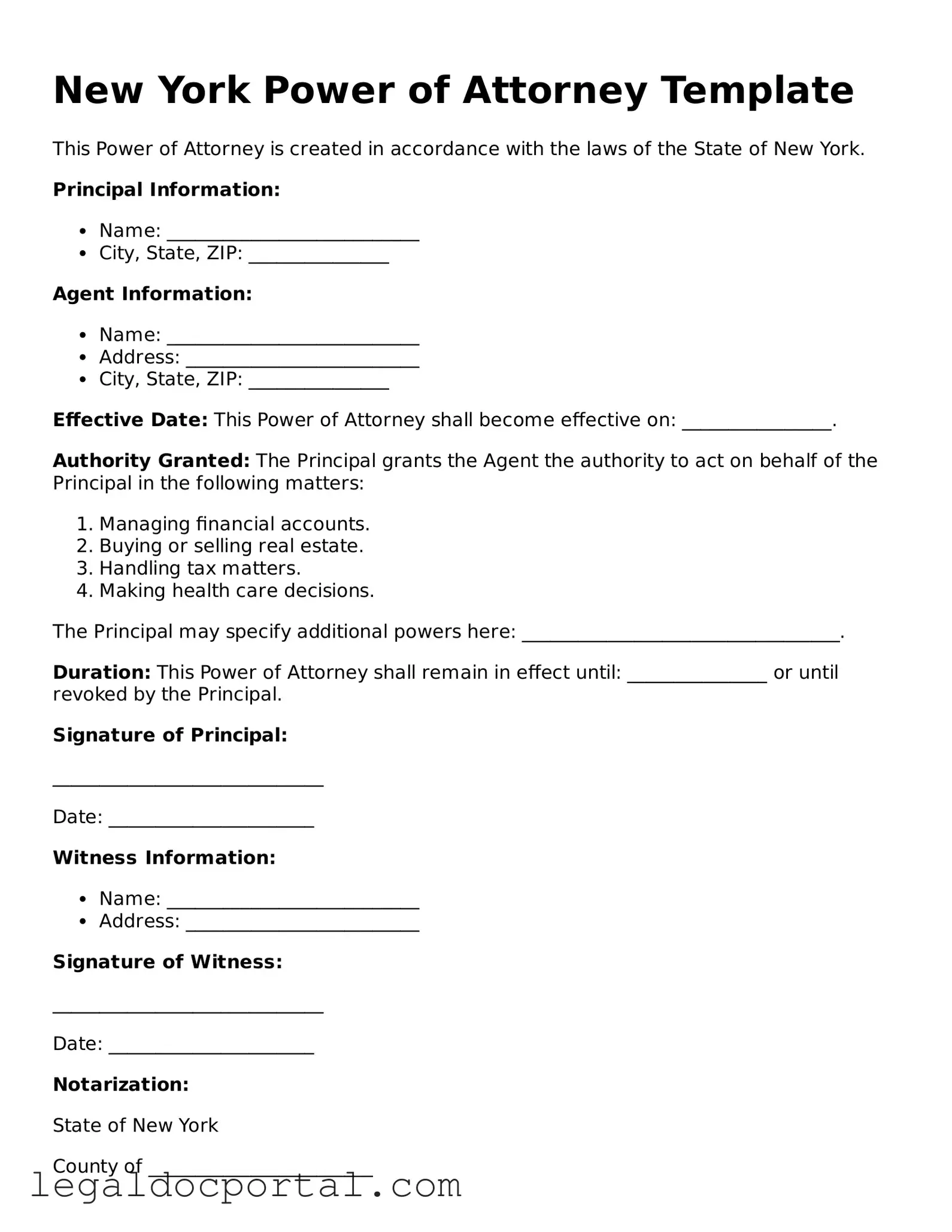 Attorney-Verified New York Power of Attorney Form