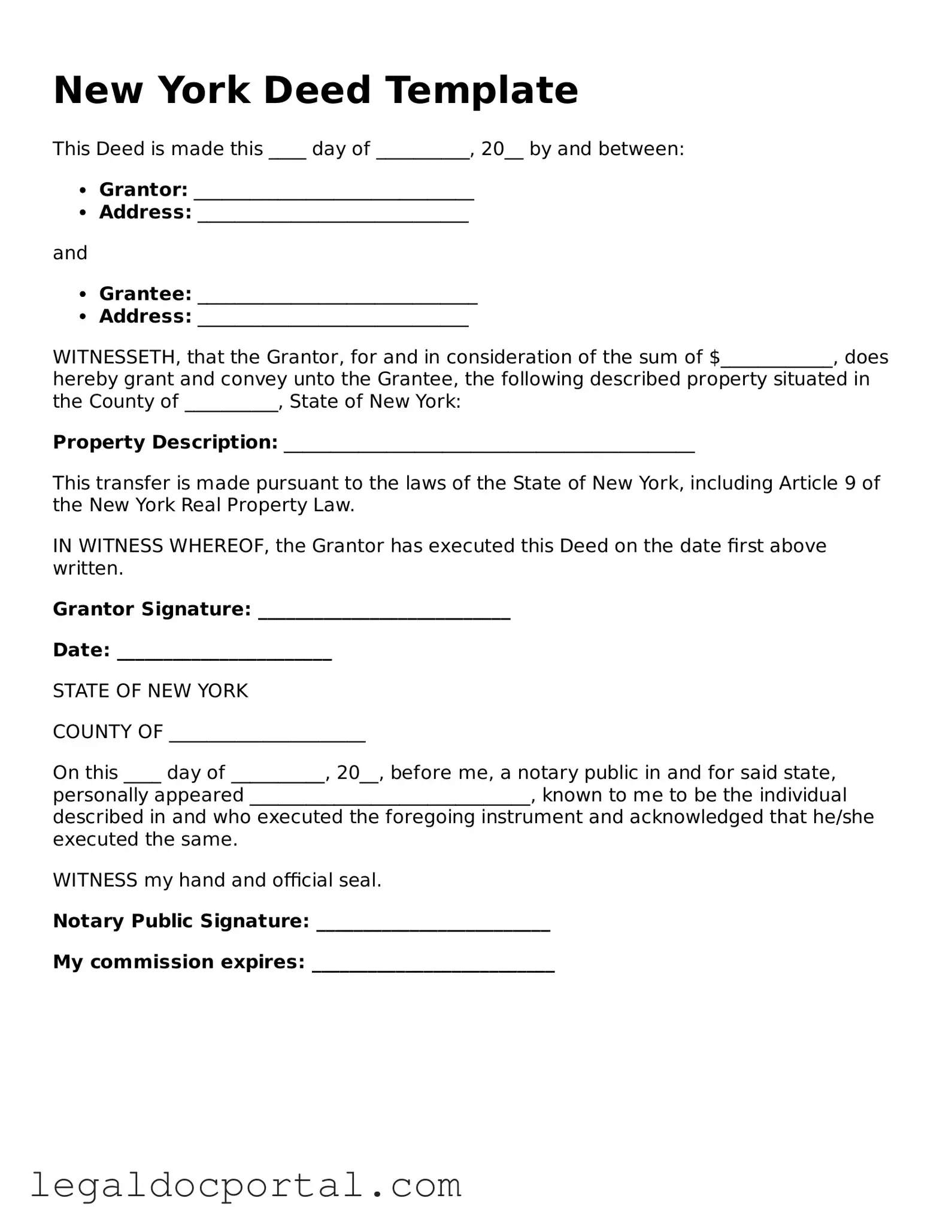 Attorney-Verified New York Deed Form
