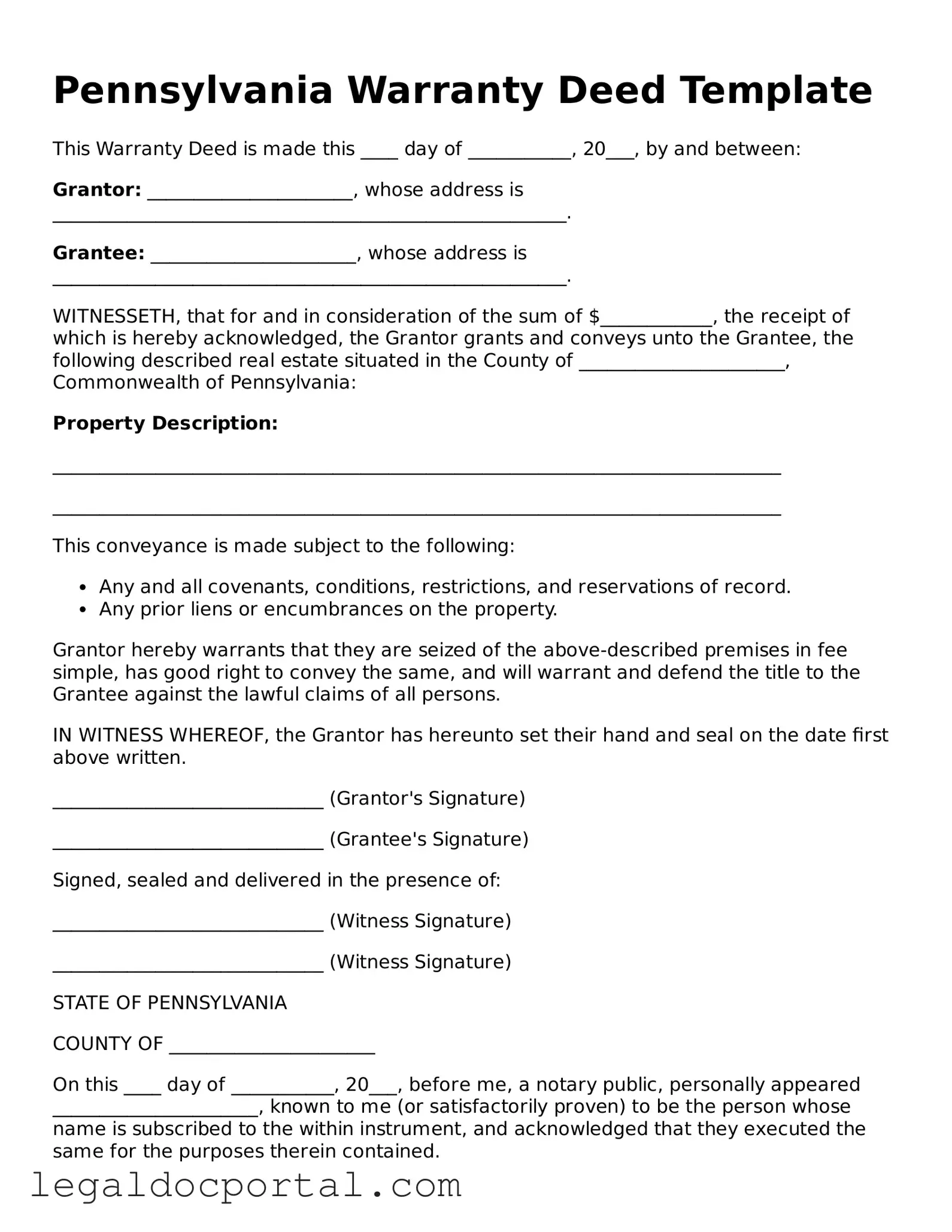 Attorney-Verified Pennsylvania Deed Form
