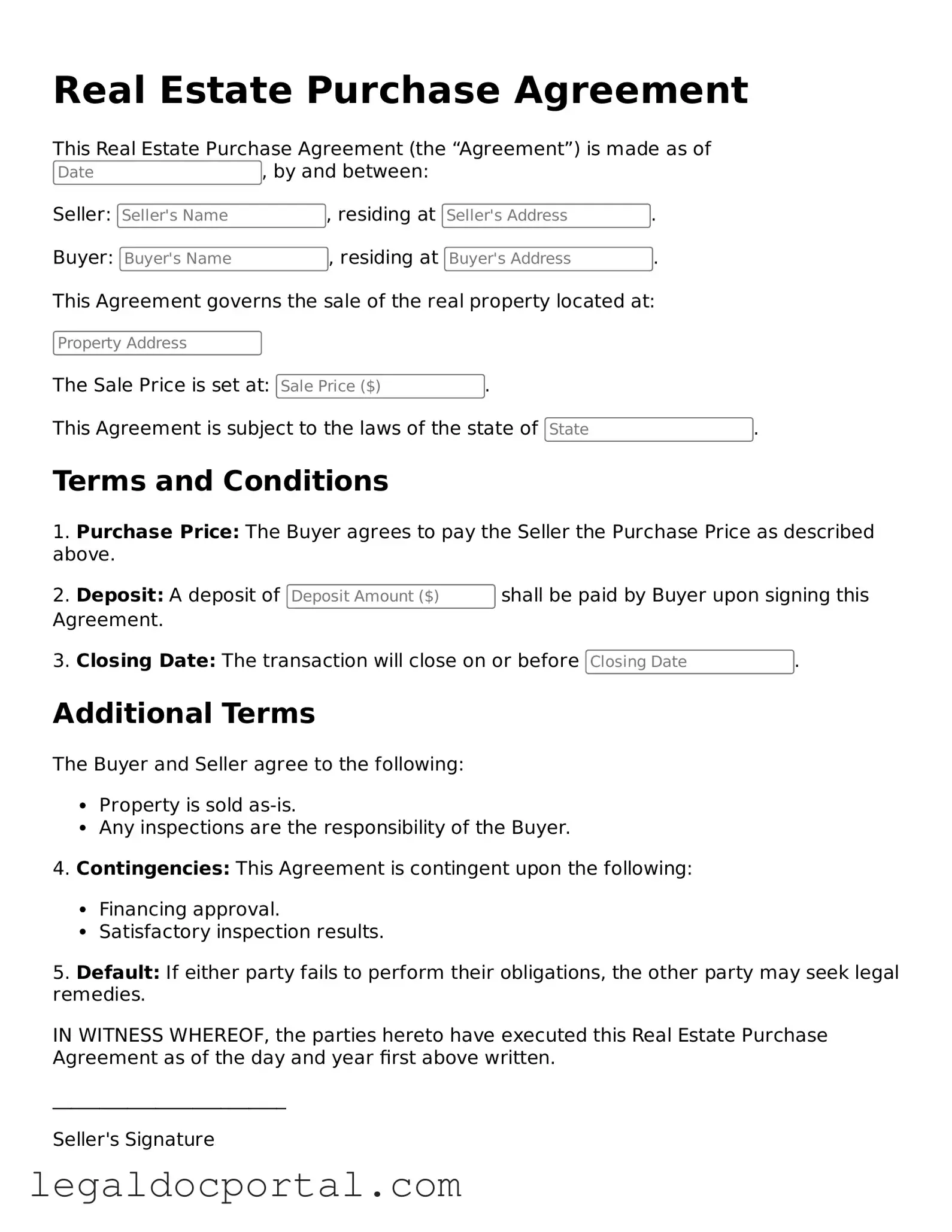 Official Real Estate Purchase Agreement Document