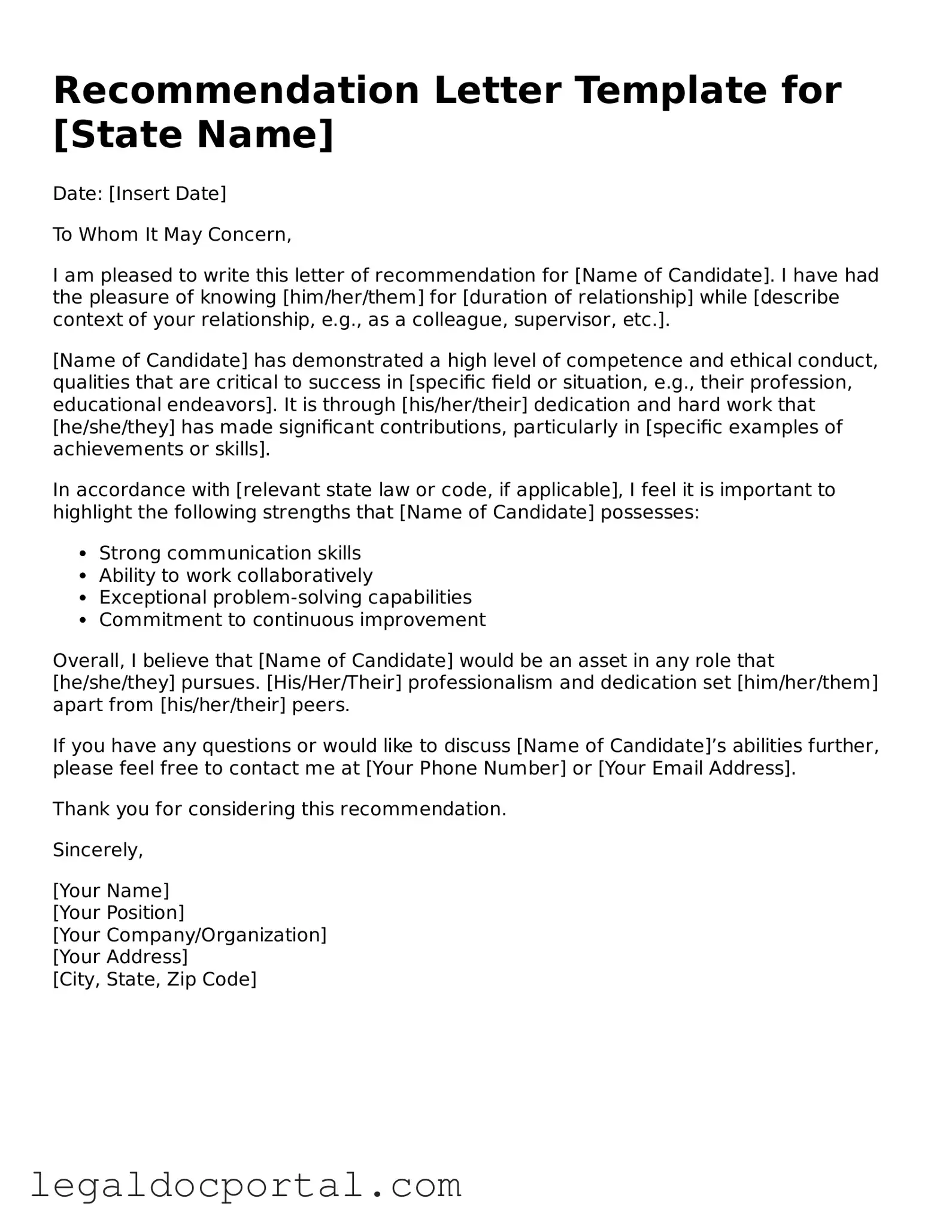 Official Recommendation Letter Document