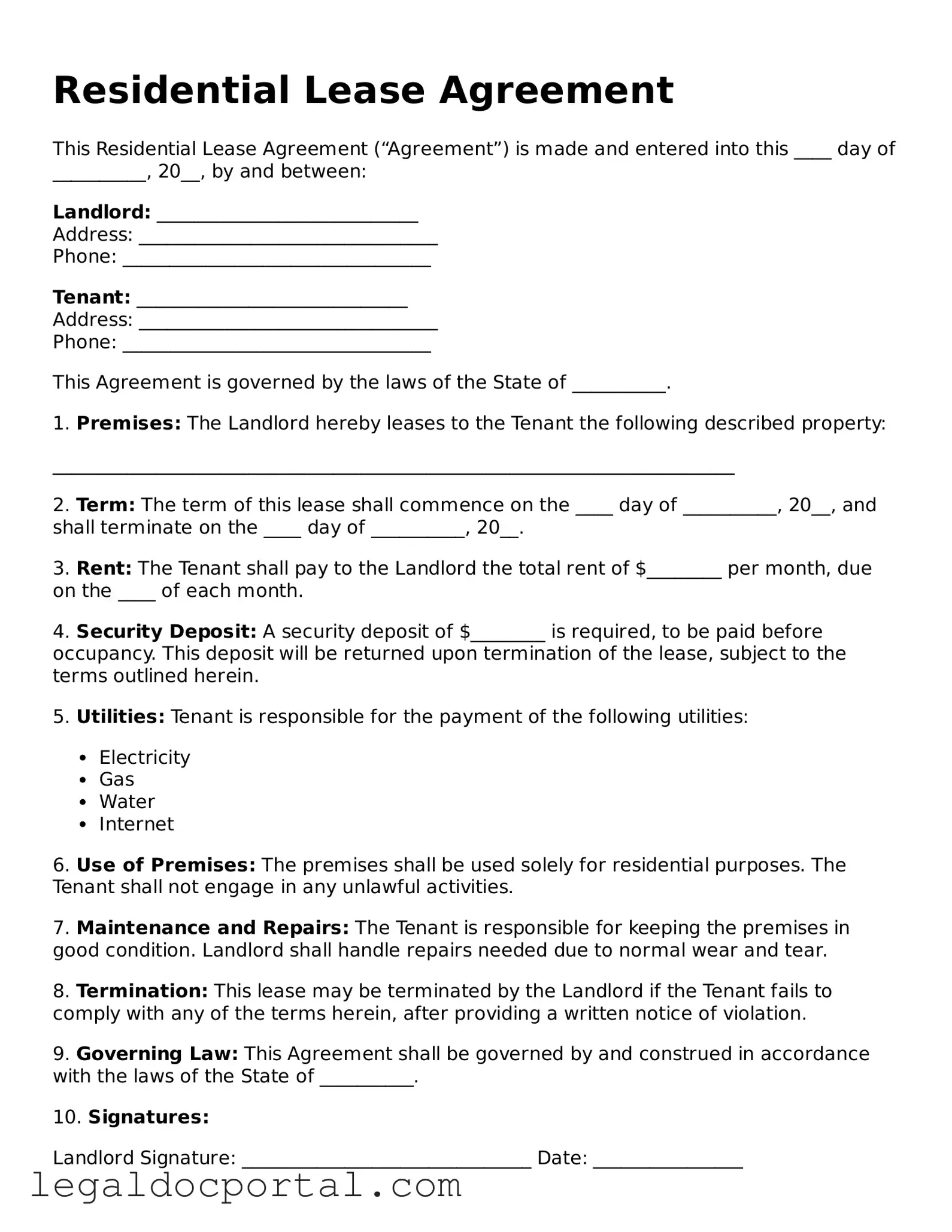 Official Lease Agreement Document
