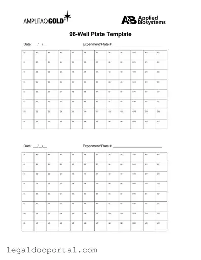 Printable 96 Well Form