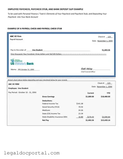 Printable Payroll Check Form