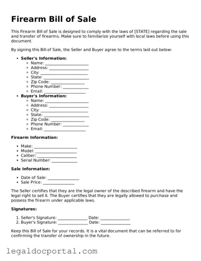 Official Firearm Bill of Sale Document