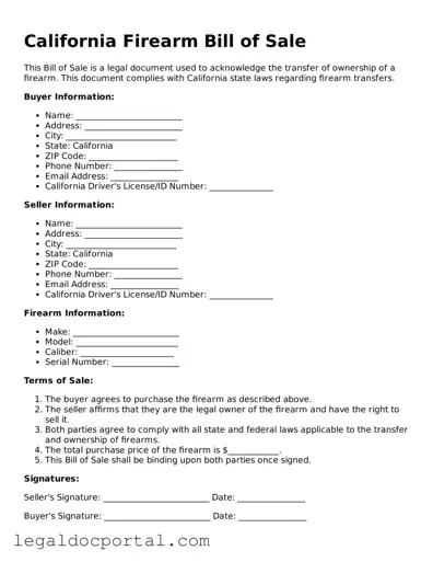 Attorney-Verified California Firearm Bill of Sale Form