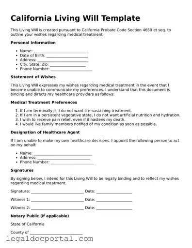 Attorney-Verified California Living Will Form