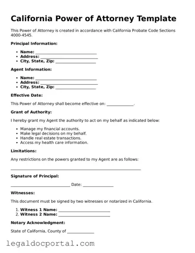 Attorney-Verified California Power of Attorney Form