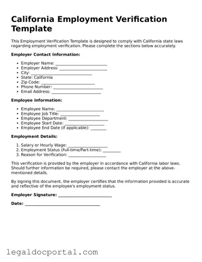 Attorney-Verified California Employment Verification Form