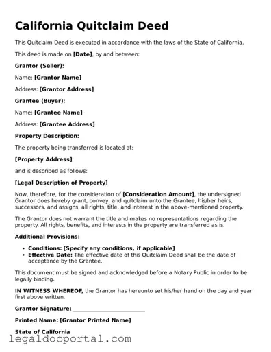 Attorney-Verified California Quitclaim Deed Form