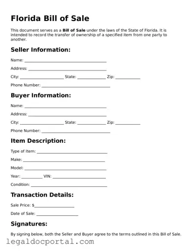 Attorney-Verified Florida Bill of Sale Form