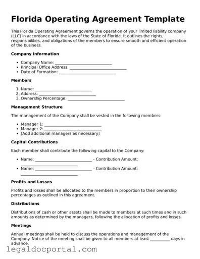 Attorney-Verified Florida Operating Agreement Form