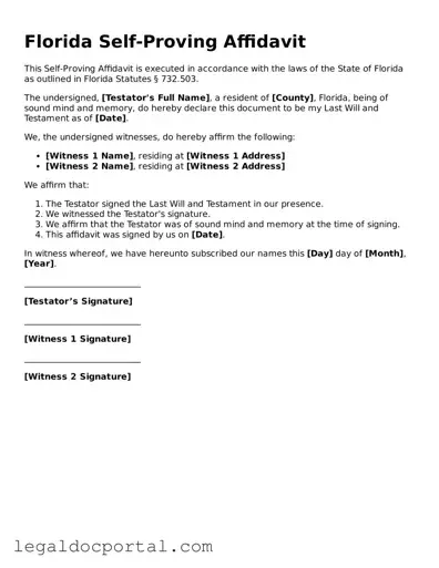 Attorney-Verified Florida Self-Proving Affidavit Form