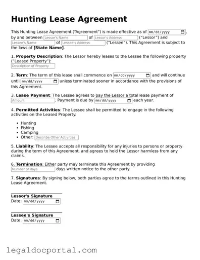 Official Hunting Lease Agreement Document