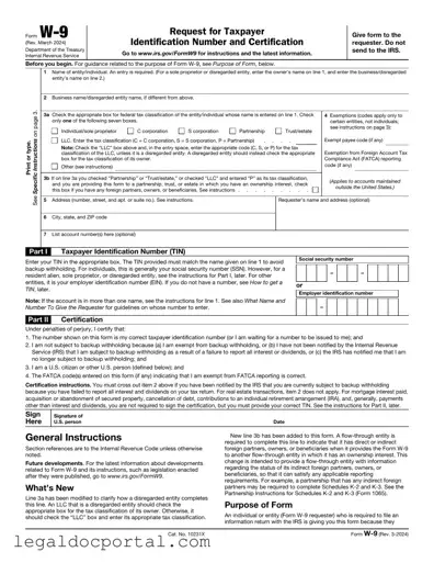 Printable IRS W-9 Form