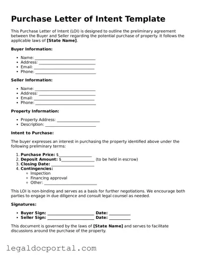 Official Purchase Letter of Intent Document
