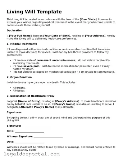 Official Living Will Document
