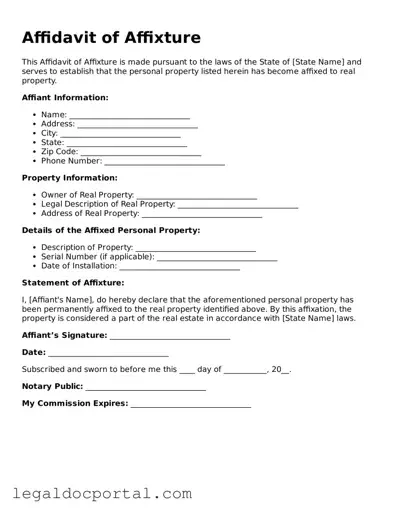 Official Affidavit of Affixture Document
