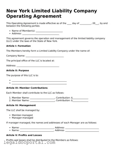 Attorney-Verified New York Operating Agreement Form