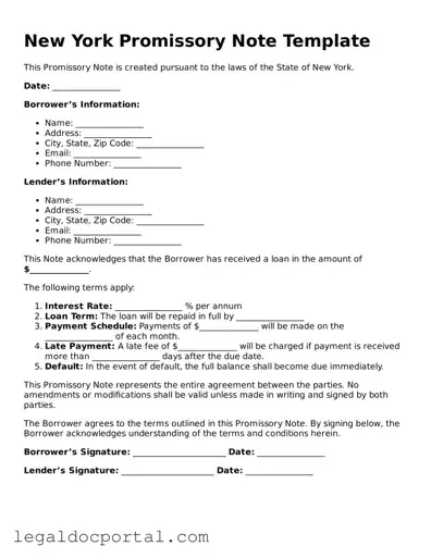 Attorney-Verified New York Promissory Note Form