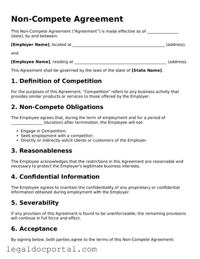 Official Non-compete Agreement Document