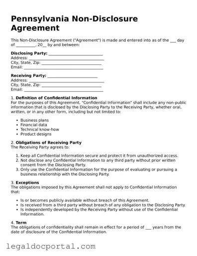 Attorney-Verified Pennsylvania Non-disclosure Agreement Form