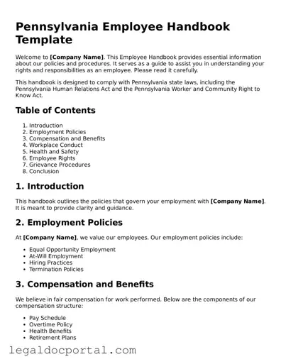 Attorney-Verified Pennsylvania Employee Handbook Form