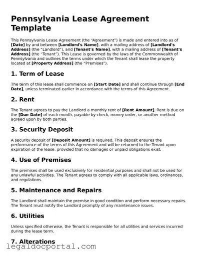 Attorney-Verified Pennsylvania Lease Agreement Form
