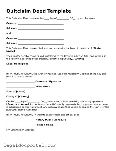 Official Quitclaim Deed Document
