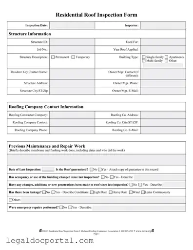 Printable Roof Inspection Form
