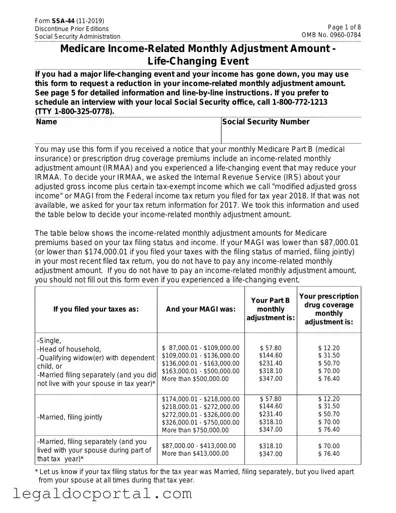 Printable SSA SSA-44 Form