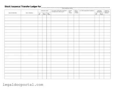 Printable Stock Transfer Ledger Form