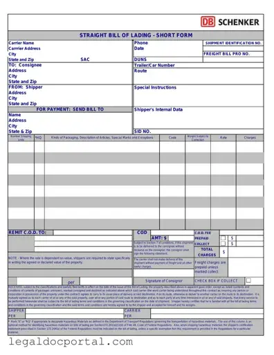 Printable Straight Bill Of Lading Form