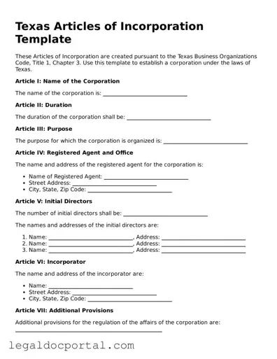 Attorney-Verified Texas Articles of Incorporation Form