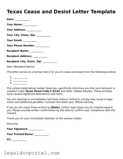 Attorney-Verified Texas Cease and Desist Letter Form