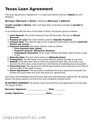 Attorney-Verified Texas Loan Agreement Form