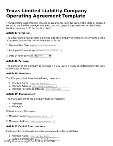 Attorney-Verified Texas Operating Agreement Form